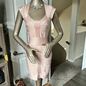French Connection Pink Bodycon Bandage Dress